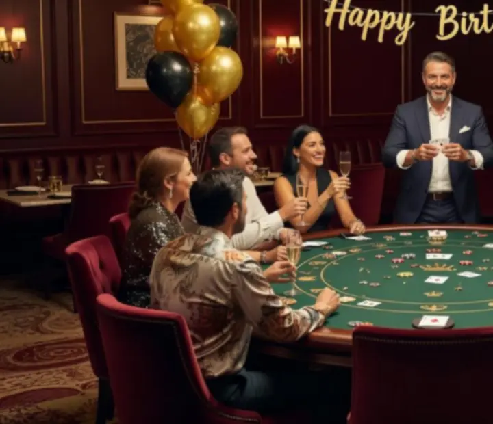 Urodzinowy wieczór pokerowy z dekoracją i gośćmi