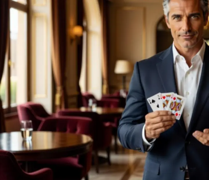 Charyzmatyczny gospodarz pokerowego eventu podczas wywiadu