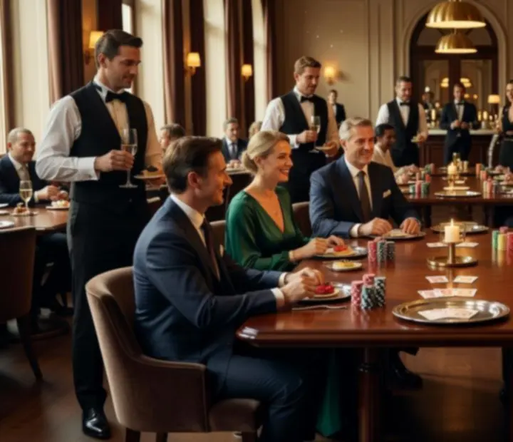 Elegancki wieczór pokerowy w restauracji w ramach Pakietu Prestige